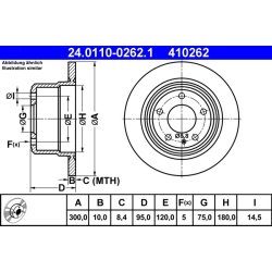 Disque de frein ATE 24.0110-0262.1 pour BMW Série 5, référence d'origine 34211158576
