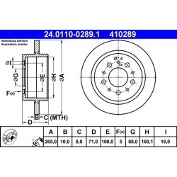 Disque de frein ATE 24.0110-0289.1 pour VOLVO 960 OE 271895