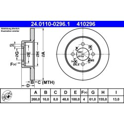 Brake Disc ATE 24.0110-0296.1