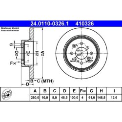 Brake Disc ATE 24.0110-0326.1 OE Ref SDB000290