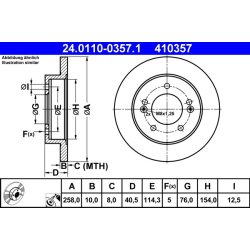 Brake Disc ATE 24.0110-0357.1 OE Ref 584111P300