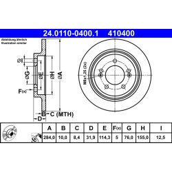 Disque de frein ATE 24.0110-0400.1 pour HYUNDAI, KIA OE 58411-3V500