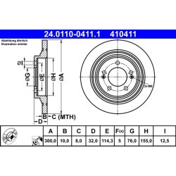 Brake Disc ATE 24.0110-0411.1 OE Ref 58411D4650