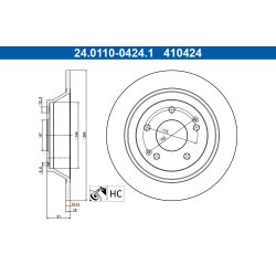 Brake Disc ATE 24.0110-0424.1 OE Ref 4840135001
