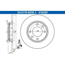 Brake Disc ATE 24.0110-0430.1 OE Ref 1643574180