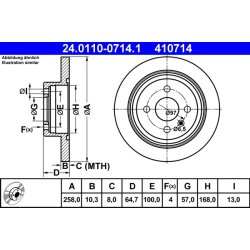 Brake Disc ATE 24.0110-0714.1 OE Ref 96312560