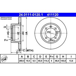 Disque de frein ATE 24.0111-0120.1 pour SAAB OE 8904575