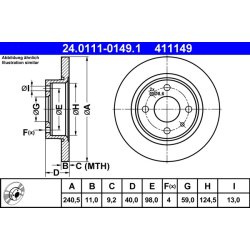Disque de frein ATE 24.0111-0149.1 pour ALFA ROMEO OE 60800345