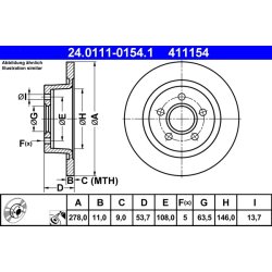 Brake Disc ATE 24.0111-0154.1 OE Ref 4475316