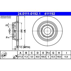 Brake Disc ATE 24.0111-0192.1 OE Ref JX612A315AEA