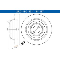 Brake Disc ATE 24.0111-0197.1 OE Ref L1TC2A315AA