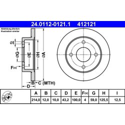 Brake Disc ATE 24.0112-0121.1 OE Ref 4020601B01