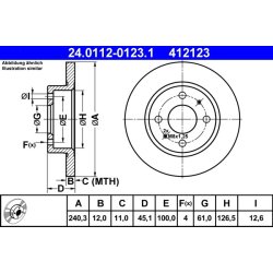 Brake Disc ATE 24.0112-0123.1 OE Ref 4020661A11