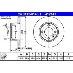 Brake Disc ATE 24.0112-0143.1 OE Ref 4246L6
