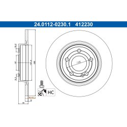 Brake Disc ATE 24.0112-0230.1 OE Ref A2474230212