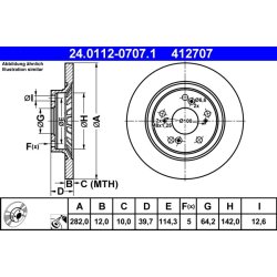 Brake Disc ATE 24.0112-0707.1 OE Ref 42510S2A000