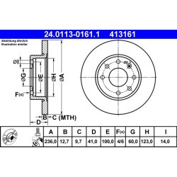 Brake Disc ATE 24.0113-0161.1 OE Ref 569030