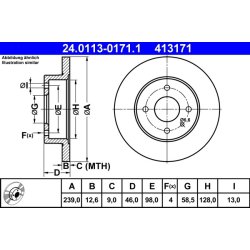 Brake Disc ATE 24.0113-0171.1 OE Ref 130474