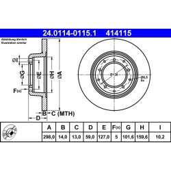 Brake Disc ATE 24.0114-0115.1 OE Ref SDB000330