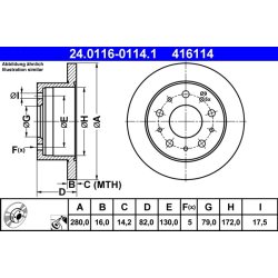 Disque de frein ATE 24.0116-0114.1