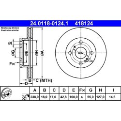 Brake Disc ATE 24.0118-0124.1 OE Ref 4351216120