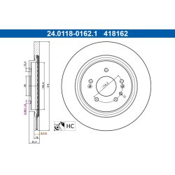 Brake Disc ATE 24.0118-0162.1 OE Ref 58411S1500