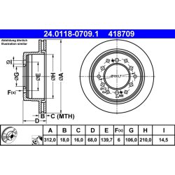 Brake Disc ATE 24.0118-0709.1 OE Ref 4243160201