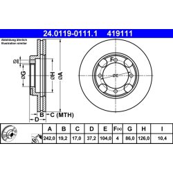 Brake Disc ATE 24.0119-0111.1 OE Ref 5171228000D
