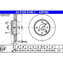 Brake Disc ATE 24.0120-0180.1 OE Ref 4246J0