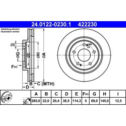 Disque de frein ATE 24.0122-0230.1 pour MITSUBISHI PAJERO OE MR334996