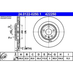 Brake Disc ATE 24.0122-0250.1