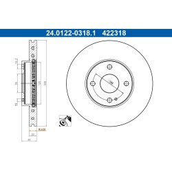Brake Disc ATE 24.0122-0318.1 OE Ref DA7R33251