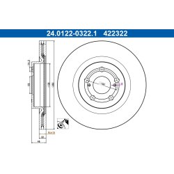 Brake Disc ATE 24.0122-0322.1 OE Ref 43512K0040