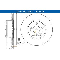 Brake Disc ATE 24.0122-0325.1 OE Ref 34106877211