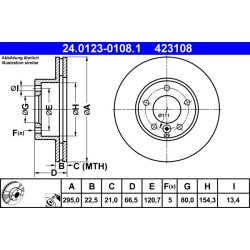 Disque de frein ATE 24.0123-0108.1 pour DAIMLER, JAGUAR XJ, XJSC OE JLM1305