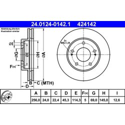 Disque de frein ATE 24.0124-0142.1 pour MITSUBISHI ECLIPSE OE MB668108