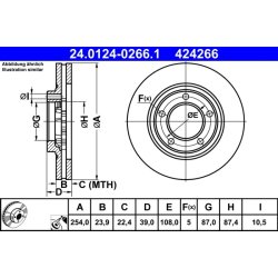 Disque de frein ATE 24.0124-0266.1 pour MITSUBISHI DELICA, L, L400