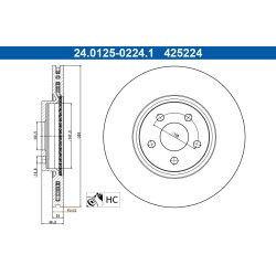 Brake Disc ATE 24.0125-0224.1 OE Ref KV6C1125GC