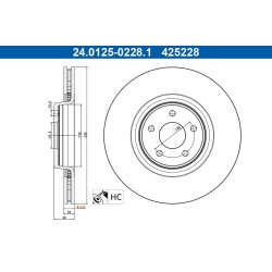 Disque de frein ATE 24.0125-0228.1 pour FORD FOCUS OE 2024595