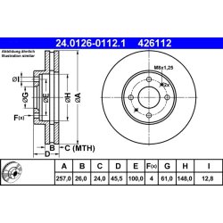 Brake Disc ATE 24.0126-0112.1 OE Ref 4020654C01