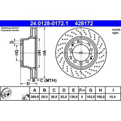 Brake Disc ATE 24.0128-0172.1 OE Ref 93035204601