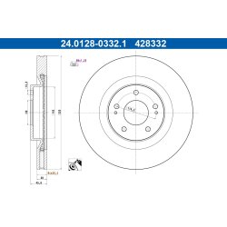 Brake Disc ATE 24.0128-0332.1 OE Ref 4615A230