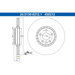 Brake Disc ATE 24.0130-0212.1 OE Ref 31471034