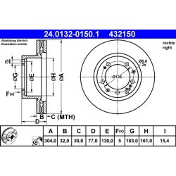 Brake Disc ATE 24.0132-0150.1 OE Ref 92835104460