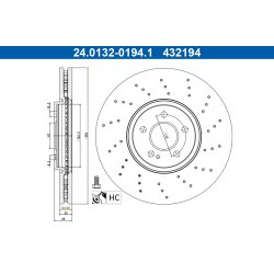 Brake Disc ATE 24.0132-0194.1 OE Ref 2474211000