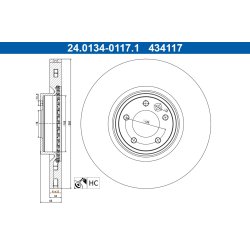 Brake Disc ATE 24.0134-0117.1 OE Ref LR161894