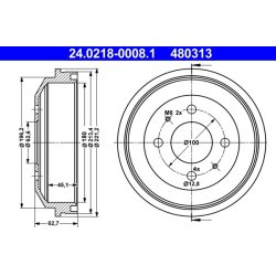 Brake Drum ATE 24.0218-0008.1 OE Ref 5841125010