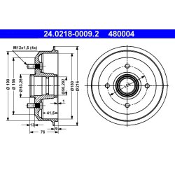 Brake Drum ATE 24.0218-0009.2