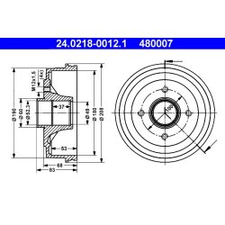 Brake Drum ATE 24.0218-0012.1