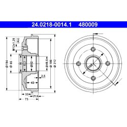 Brake Drum ATE 24.0218-0014.1